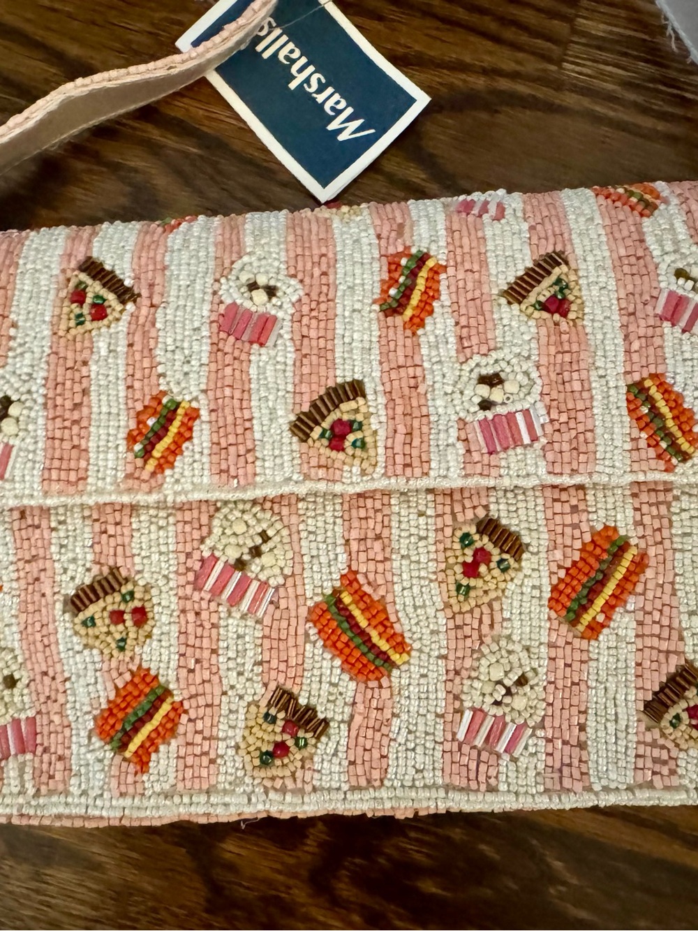 Viral Tik Tok Pizza, Burger & Cupcake Beaded Purse